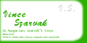 vince szarvak business card